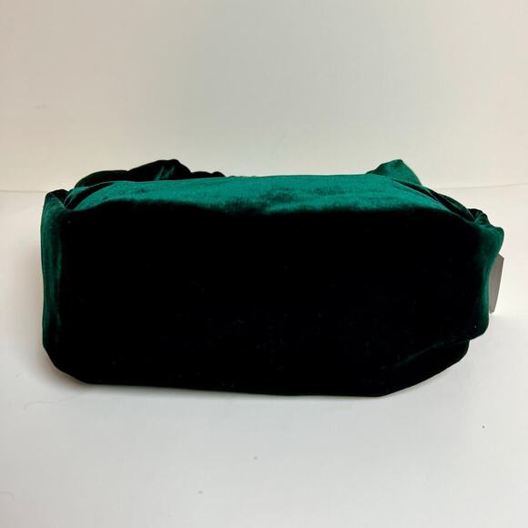 NEW JCrew Women's Velvet Emerald Green Double Knot Hobo Hand Bag in Old Forest - Picture 4 of 9